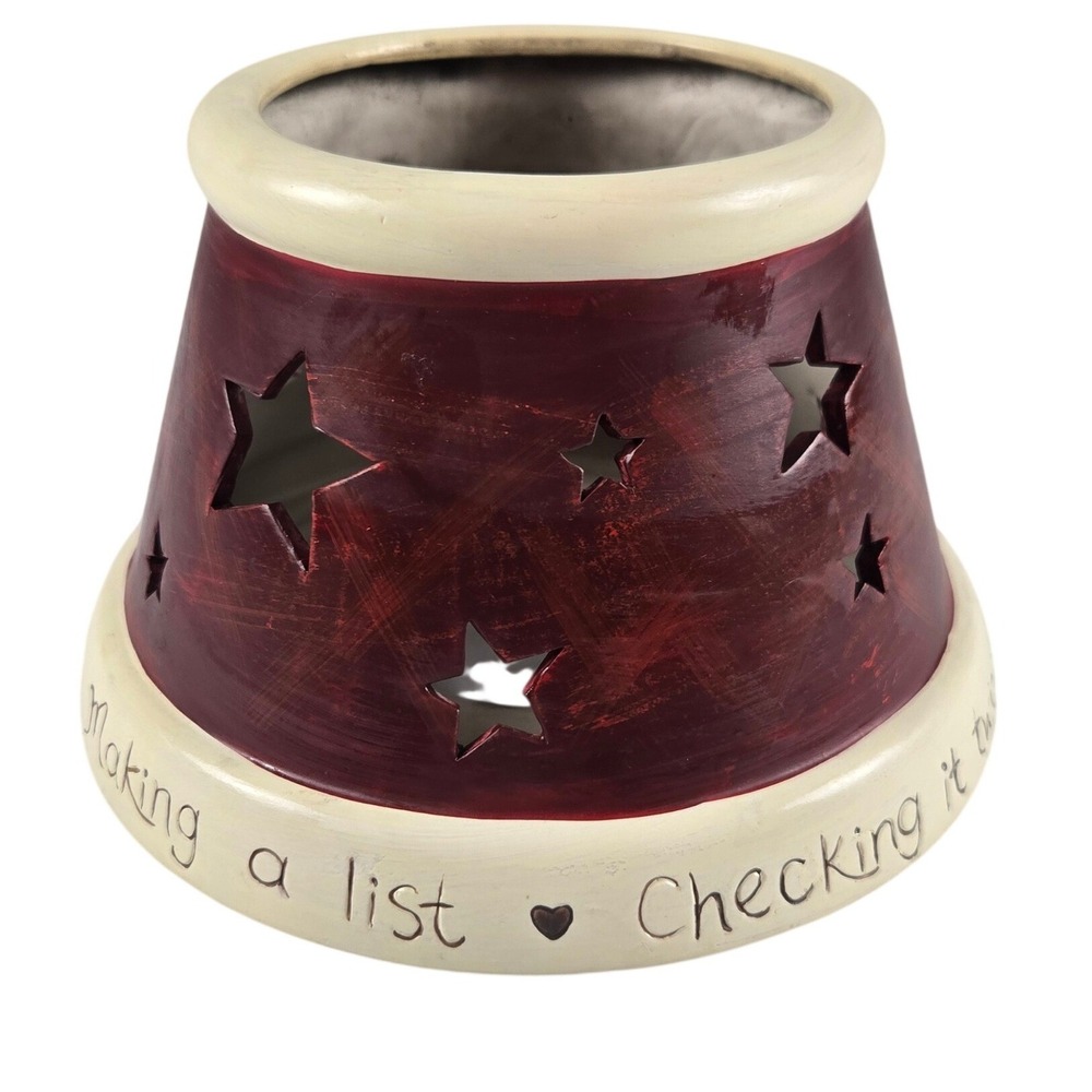 Christmas Candle Shade Topper Making A List Checking It Twice Farmhouse Holiday